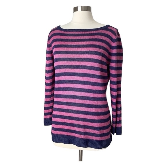 Talbots Linen Long Sleeve Shirt Top L - Picture 1 of 16